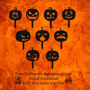 Halloween Yard Stakes Dxf und svg Dateien / Dxf Dateien für Laser Metal / Dxf für cnc Halloween / Halloween Hof Laser cut Datei / Kürbis svg dxf