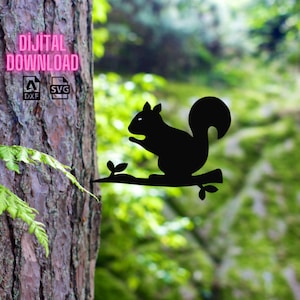 Fichiers Dxf Svg découpés au Laser Squirrel Tree/fichiers dxf pour plasma/fichiers dxf art de jardin/fichiers dxf de piquets de jardin/fichier dxf plasma cnc