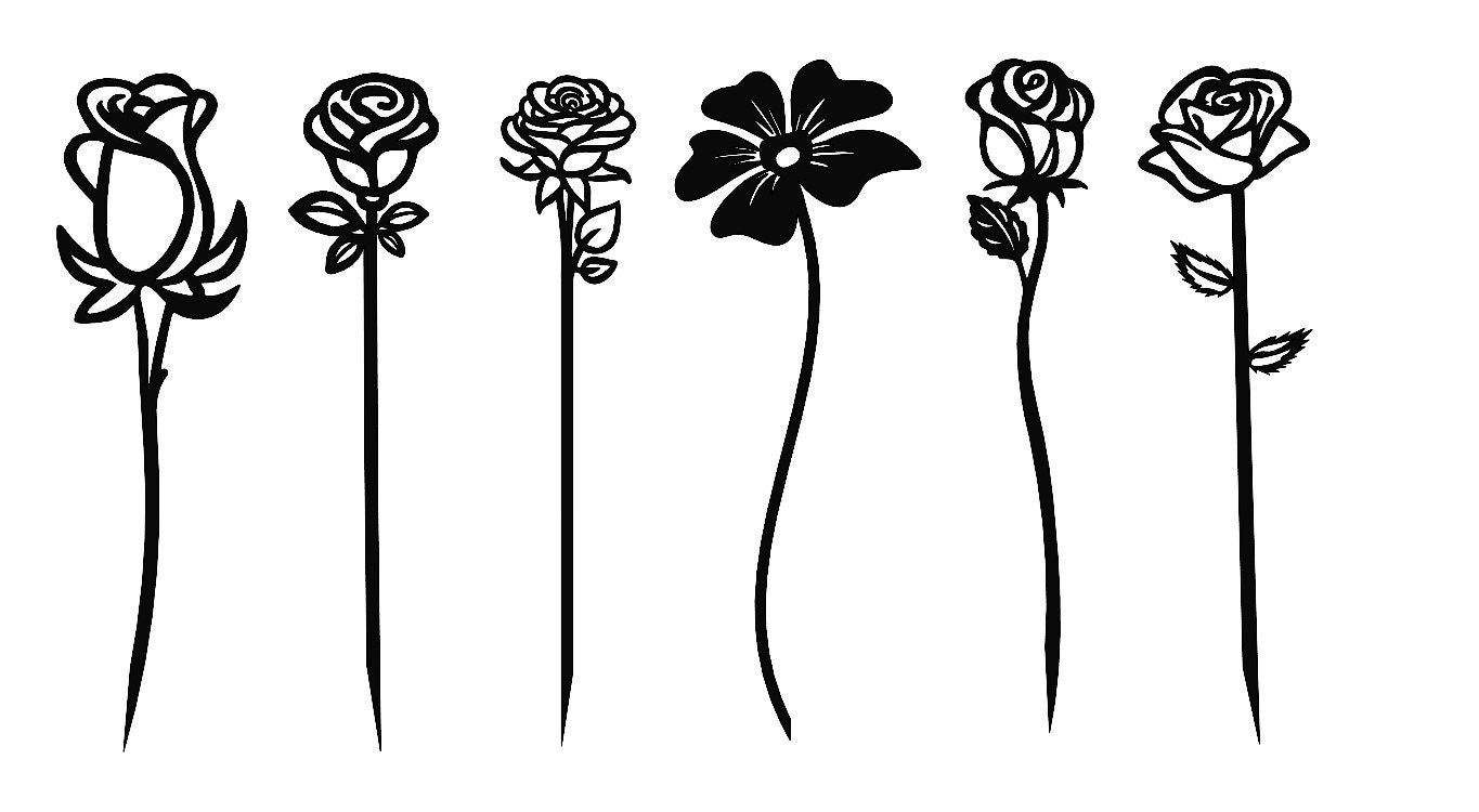 Flowers Garden Stakes DXF SVG File /garden Decor Dxf Etsy