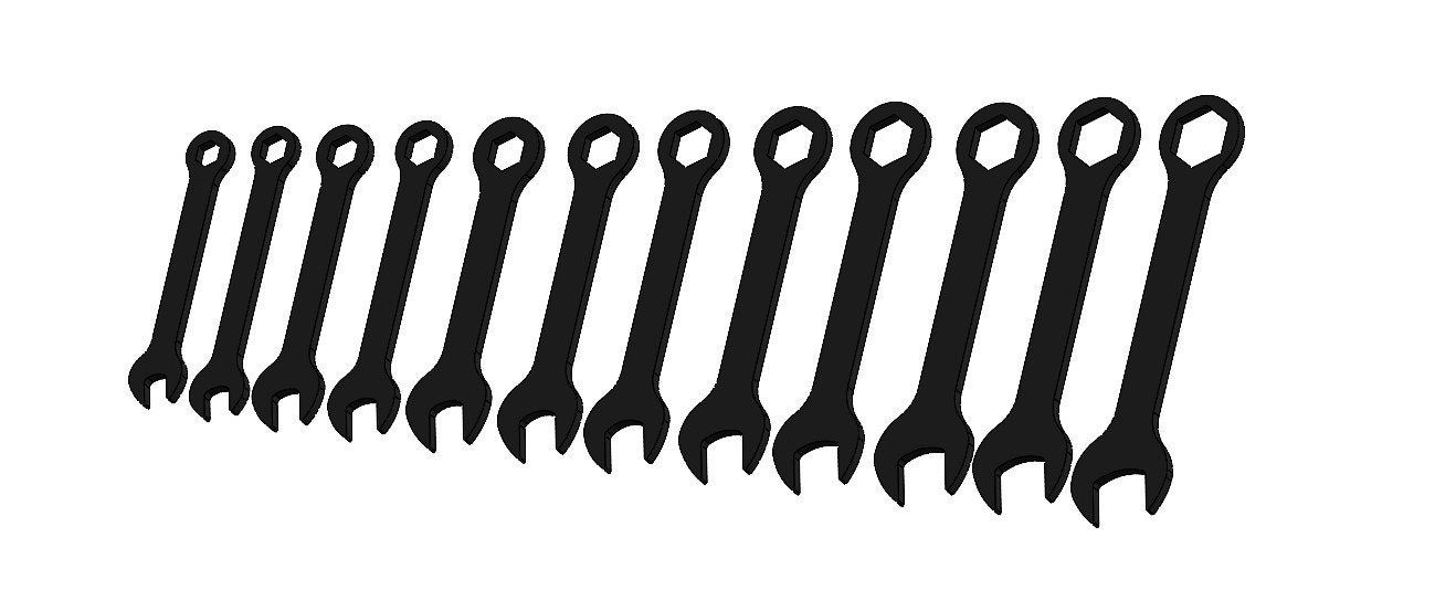 12 Pcs. Wrench Design Dxf and Svg Files, Wrench Laser Cut Files
