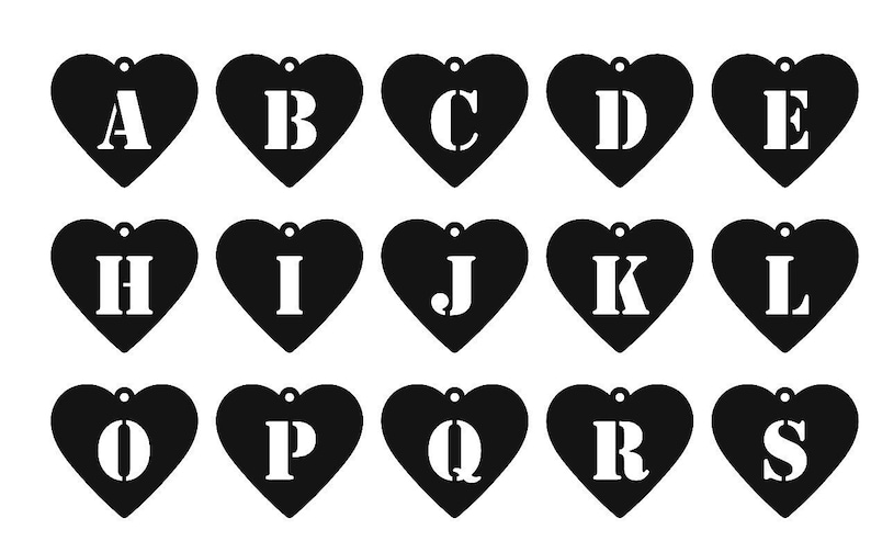 Heart Alphabet Svg and Dxf File / Valentine Day Dxf for Plasma ...