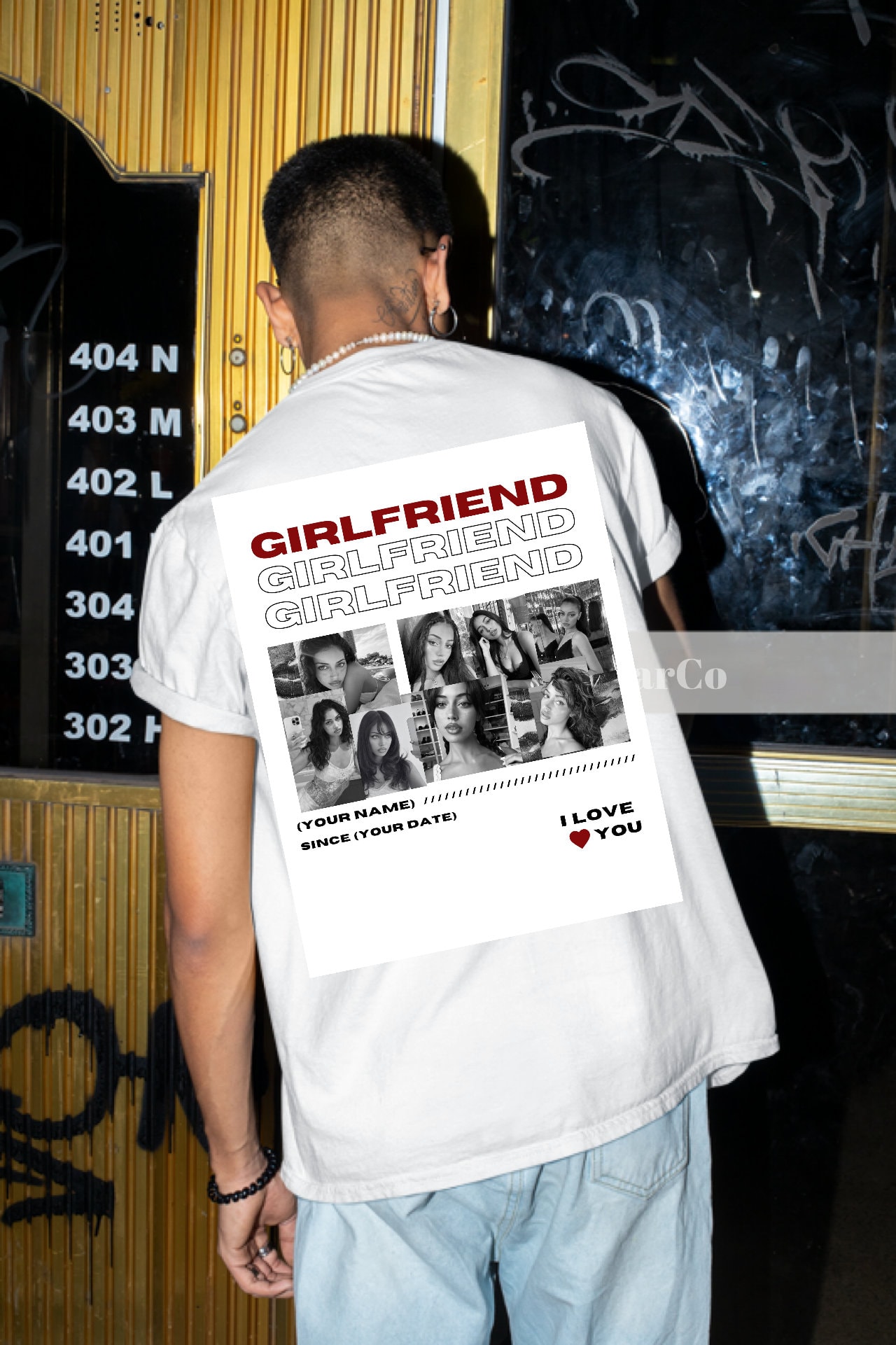 Shirt, Vintage Personalized Girlfriend Shirt PERSONALISED I LOVE