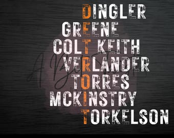 2026 Detroit Tigers svg png Namen Verlander Torkelson Sublimation dtf htv