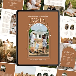 Family Session Guide, Photography Pricing Guide, Photography Style Guide, Posing Guide Template, Location Guide for Photographers