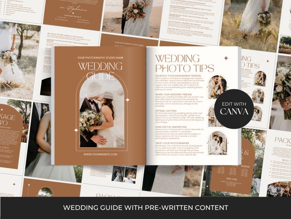 Wedding Photography Guide, Welcome Magazine Template Canva (Digital Download)