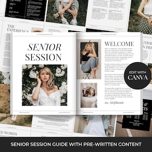 Senior Photography Style Guide Canva, Senior Session Prep Guide, Pricing Guide, Photography Client Guide, What to Wear Guide