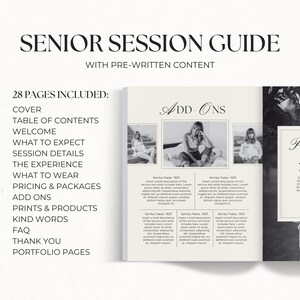 Senior Session Guide, Senior Photography Style Guide, Photographer Pricing Guide, High School ...