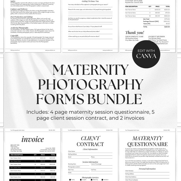 Maternity Questionnaire Template Etsy
