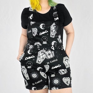 Psychic Fortune Overalls - Goth Aesthetic, Gothic Overalls, Up To 5X Plus Size Clothing, Dungarees, Occult Clothing, Halloween Overalls,