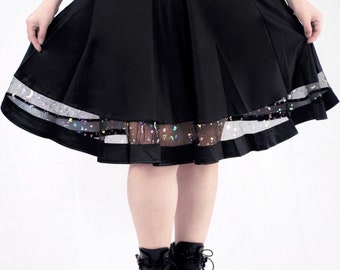 Plus Size Mystic Nightfall Skirt - Alternative Plus Size Goth Skirt - Plus size Skirts,  Alt Plus Size skirt, Plus Size - Witch Skirts