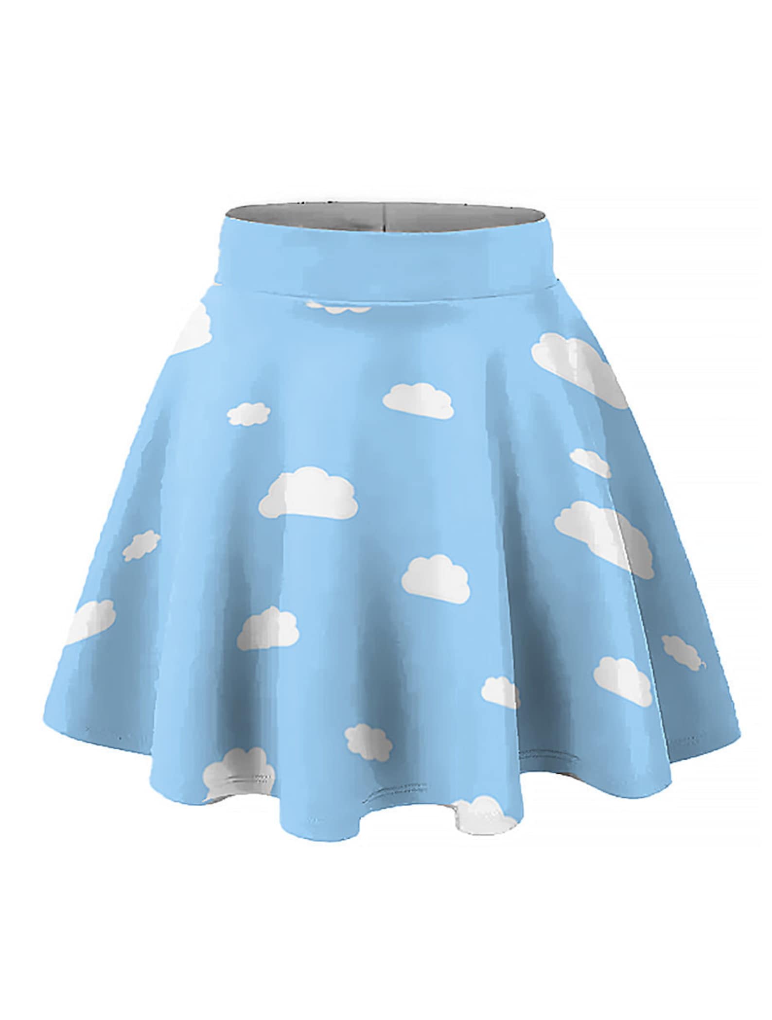 Kawaii Plus Size Blue Sky Elastic Circle Skirt Harajuku Etsy