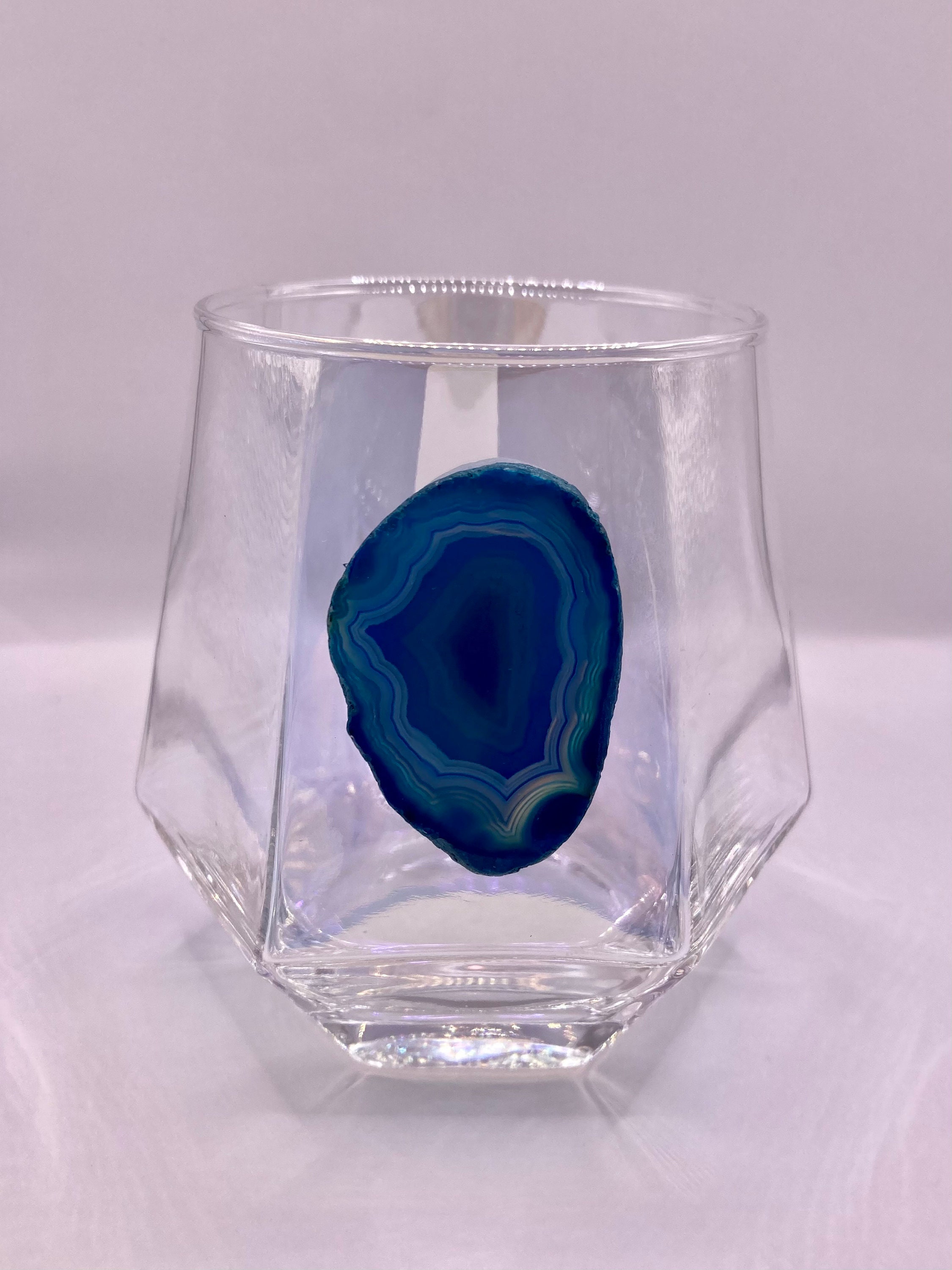 Agate Geode Glass, Gemstone Wine Glass, Custom Wine Glass, Stemless