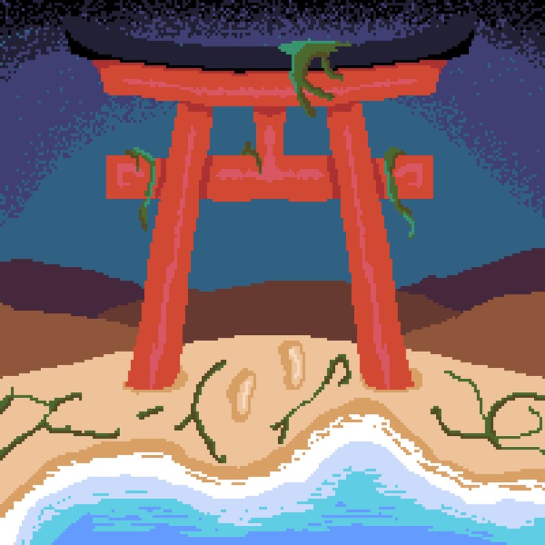 Torii Pixel Art Print Etsy