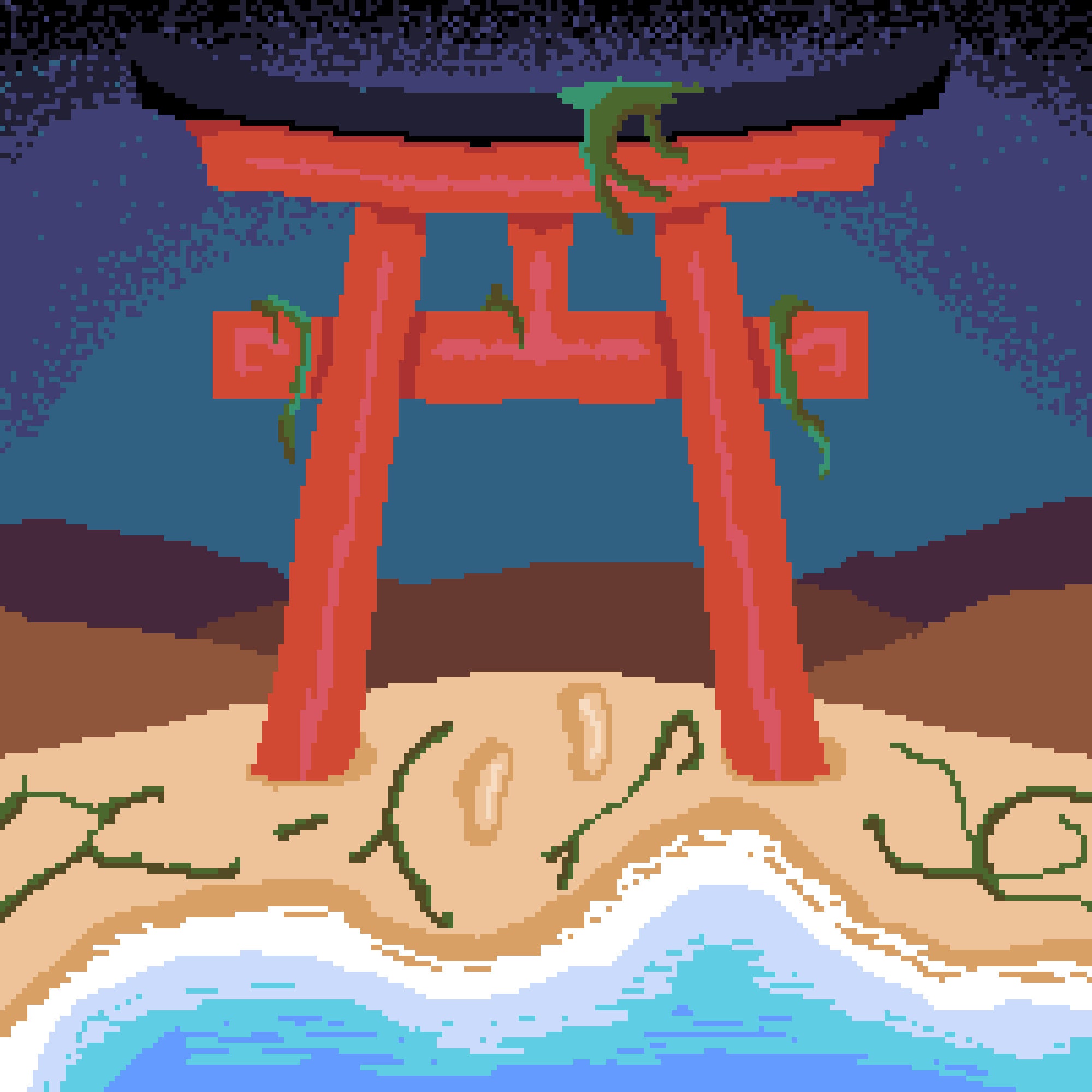 Torii Pixel Art Print - Etsy