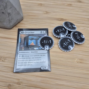 Zählmarker -1/-1 von 1 bis 20 – 8 Farben verfügbar – kompatibel mit Magic the Gathering – MTG Counter Token – Spielzubehör, Marker,