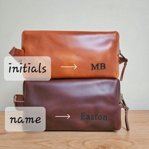Fête des pères, personnalisée, trousse de toilette en cuir, cadeau d'anniversaire pour homme, petit ami, papa, trousse de voyage pour garçons d'honneur, anniversaire, cadeau pour mari