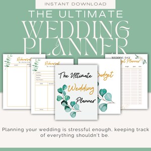 Planificador de bodas imprimible, lista de verificación de bodas, organizador de bodas, libro de planificación de bodas, plantilla de carpeta de bodas