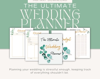 Wedding planner printable, wedding checklist, wedding organizer, wedding planning book, wedding binder template