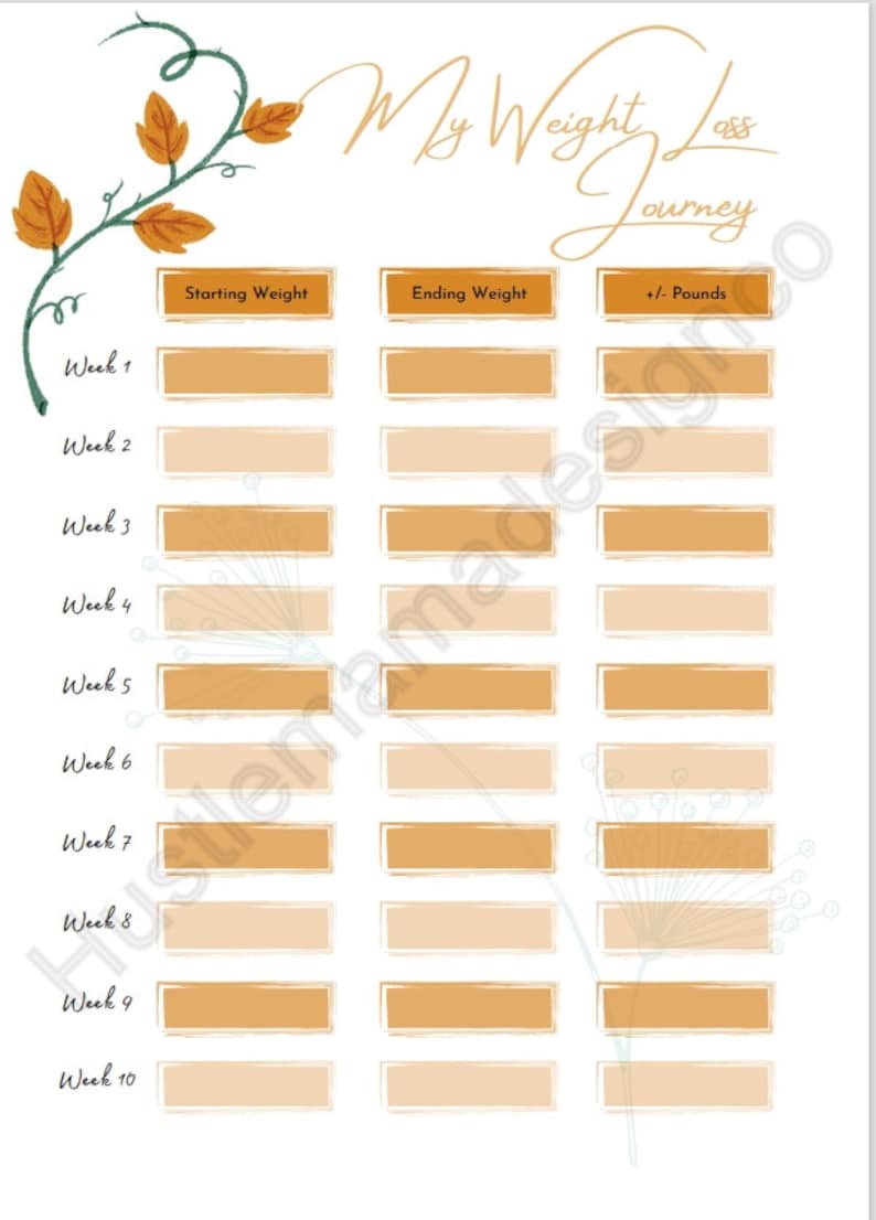 Printable Optavia 5 and 1 Fueling Tracker Journal/weight Loss Journal