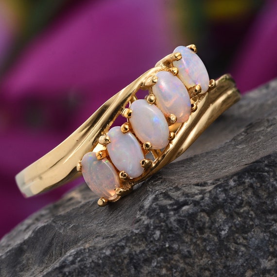 Australian White Opal Ring, Size 10 opal ring, R2… - image 1