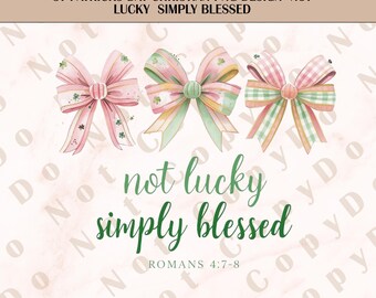 Christlichen St. Patricks Day PNG | Kein Glück Einfach Gesegnet |  Bibel Vers Sublimationsentwurf