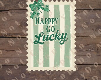 St Patrick's Day PNG | Retro 'Happy Go Lucky' Sublimationsdesign