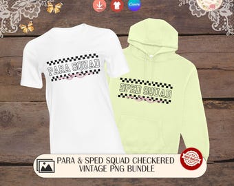 Schulpersonal PNG Bundle, Para & Sped Squad kariertes Design
