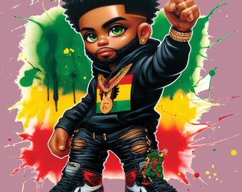 Afroamerikaner männliche Kunst PNG: Juneteenth Design, Black Pride Clipart