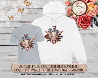 Baseball Coquette PNG, Hit The Dang Ball patriotique Design, Softball Bow America chemise graphique, sublimation sport vintage