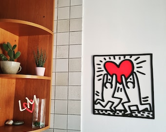 Keith Haring colorida pintura de arte pop