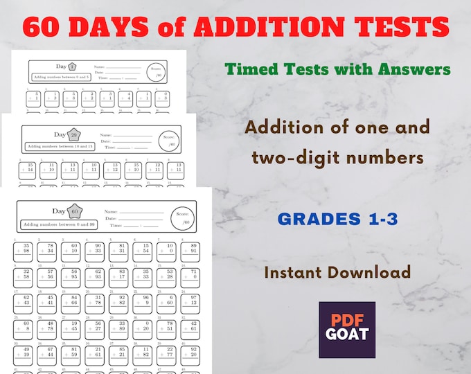 Adding 3 Single Digit Numbers Worksheets - Math Timed Test Addition ...