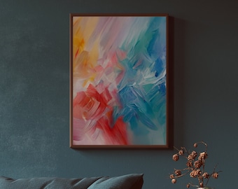 Colorful Modern Abstract Wall Art Print, Printable Wall Art, Instant Download