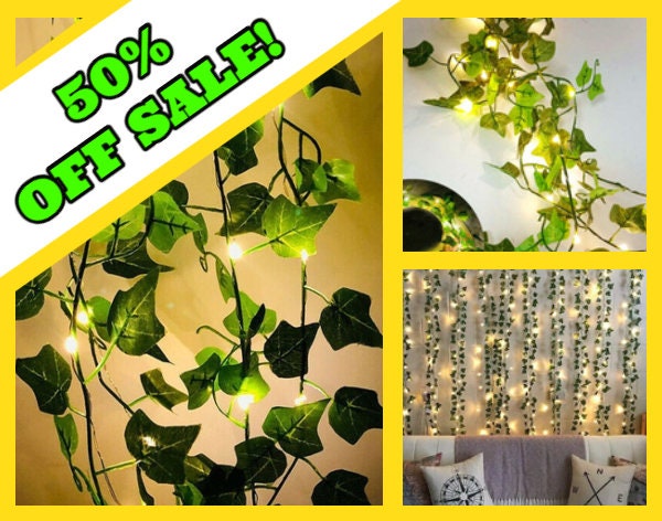 Ivy Leaf String Lights, Fake Vine With Light, Artificial Greenery
