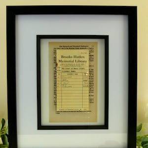 Shawshank Redemption - Original Framed Page with Brooks Hatlen Library card