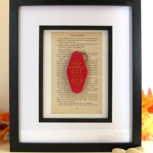 The Shining - Stephen King - Wall Art - Framed Original Page w/ Overlook Hotel Room 237 Keychain