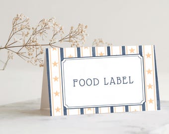 Circus Food Tent Card Template, Circus Food Labels, Carnival Buffet Cards, Greatest One of All Food Signs, Editable Canva Template b03g