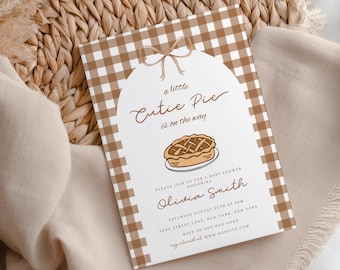 Fall Baby Shower, Autumn Baby Shower, Cutie Pie Baby Shower, Pumpkin Pie Baby Invite, Editable Canva Template