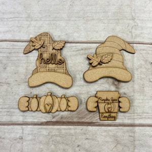 Interchangeable Gnome Add On Fall, Fall, Coffee, Pumpkin, Laser Cut, DIY Kit, Gnome