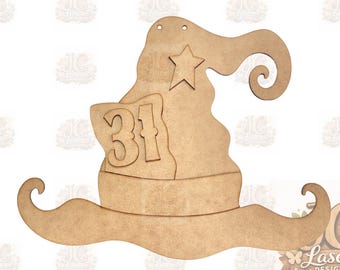 Witches Hat Door Hanger  | Craft Kit | Laser Cutout | Unfinished DIY Kit