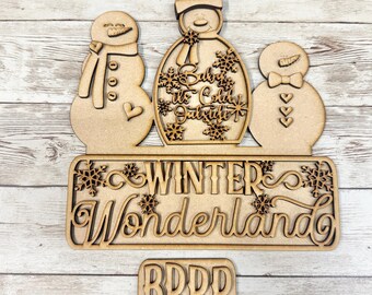 Interchangeable Farmhouse Kit, Winter Wonderland, Snowman, Christmas, Fits Seasonal Truck, DIY Truck Kit, Truck, Laser Cutout