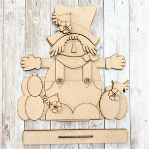 Scarecrow Shelf Sitter, Shelf Sitter, Fall, Craft Kit, Laser Cutouts, DIY Kit, Unfinished Kit, Scarecrow