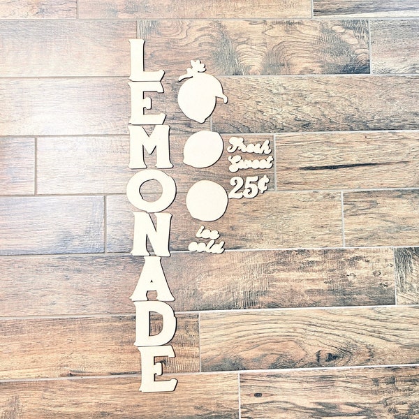 Fresh Lemonade, Lemon, Unfinished, DIY, Laser Cut, Craft Kit, Blanks, Lemons