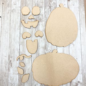 Pumpkin Pair | Pumpkin | Halloween | Pumpkin Faces | DIY Wood Cutouts | Unfinished Blanks for Chalk Transfer | Laser Cut Craft Kit | Fall