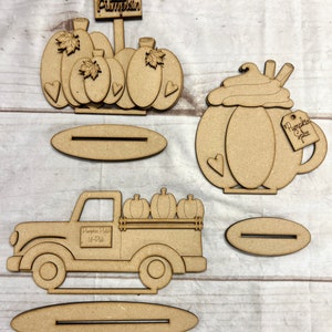 Standing Fall Cutouts, Truck, Pumpkin Spice, Pumpkin Patch, Pumpkin Craft Kit, Laser Cutouts, DIY Kit, Unfinished Kit, Pumpkin