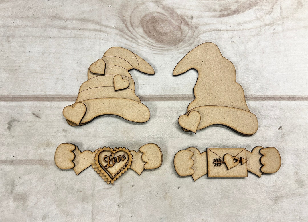 Interchangeable Gnome Add on Valentines Laser Cut DIY Kit Etsy