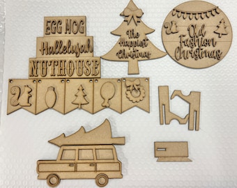 Tiered Tray, Christmas Tiered Tray, Craft Kit, Diy, DIY Kit, Laser Cutouts, Blanks