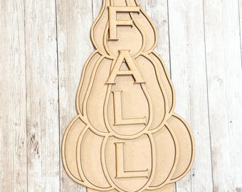 Fall Standing Pumpkins | 2 Sizes | Sign | Fall | DIY Kit | Unfinished Laser Cutouts | Pumpkins | Standing | Stacked Pumpkins