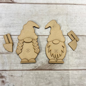 Interchangeable Gnome Boy & Girl Base, Laser Cut, DIY Kit, Gnome