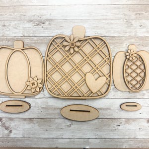 Standing Pumpkins | Pumpkins |  Fall Harvest Collection | Pumpkin | DIY Wood Cutouts | Laser Cut Craft Kit | Fall
