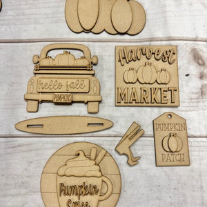 Pumpkin Spice Tiered Tray Kit, Pumpkin Craft Kit, Laser Cutouts, DIY Kit, Unfinished Kit, Pumpkin